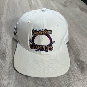 Vintage New Era World Series Blank‎ Hat Snapback MLB Wool White Made in USA